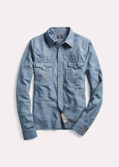 Ralph Lauren Chambray Western Skjorter Dame Danmark (KGEJQ5971)